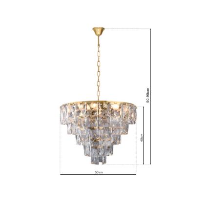 Crystal chandelier on a chain CHELSEA 6xE14/40W/230V