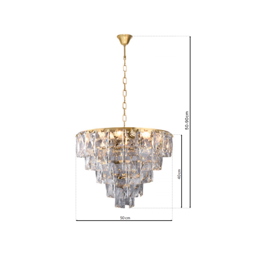 Crystal chandelier on a chain CHELSEA 6xE14/40W/230V