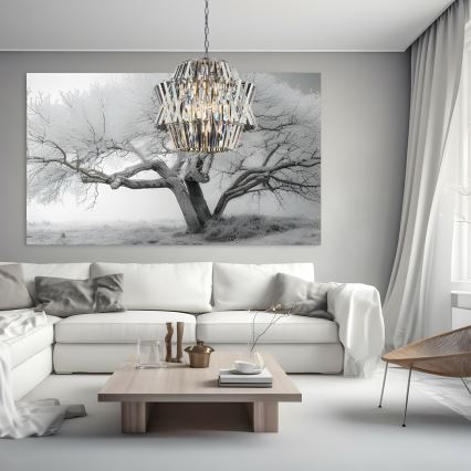 Crystal chandelier on a chain CROWN 12xE14/40W/230V shiny chrome