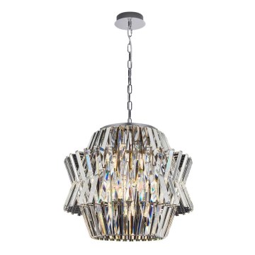 Crystal chandelier on a chain CROWN 12xE14/40W/230V shiny chrome