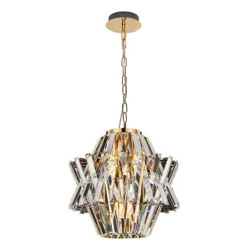 Crystal chandelier on a chain CROWN 4xE14/40W/230V gold