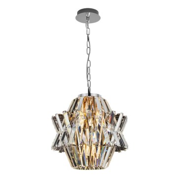 Crystal chandelier on a chain CROWN 4xE14/40W/230V shiny chrome