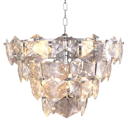 Crystal Chandelier on a Chain DIANA 6×E14/40W/230V Matte Chrome