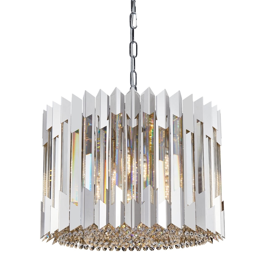 Crystal chandelier on a chain RITZ 7xE14/40W/230V shiny chrome