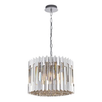 Crystal chandelier on a chain RITZ 7xE14/40W/230V shiny chrome