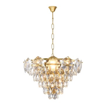 Crystal Chandelier on a Chain SELENA 6×E14/40W/230V Golden