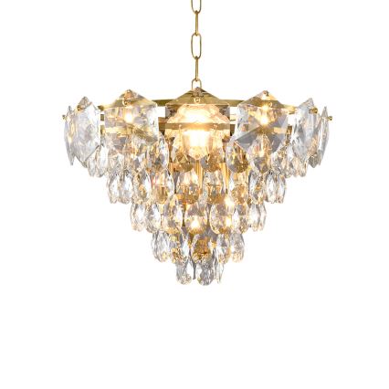 Crystal Chandelier on a Chain SELENA 6×E14/40W/230V Golden