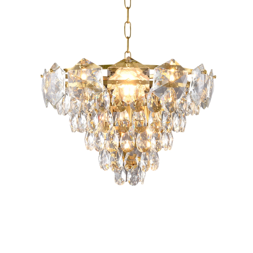 Crystal Chandelier on a Chain SELENA 6×E14/40W/230V Golden