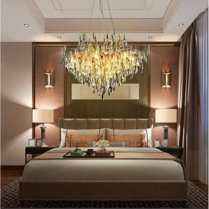 Crystal chandelier on a string 11xG9/40W/230V gold