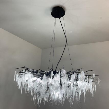 Crystal chandelier on a string 12xG9/40W/230V black