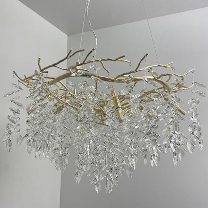 Crystal chandelier on a string 12xG9/40W/230V gold