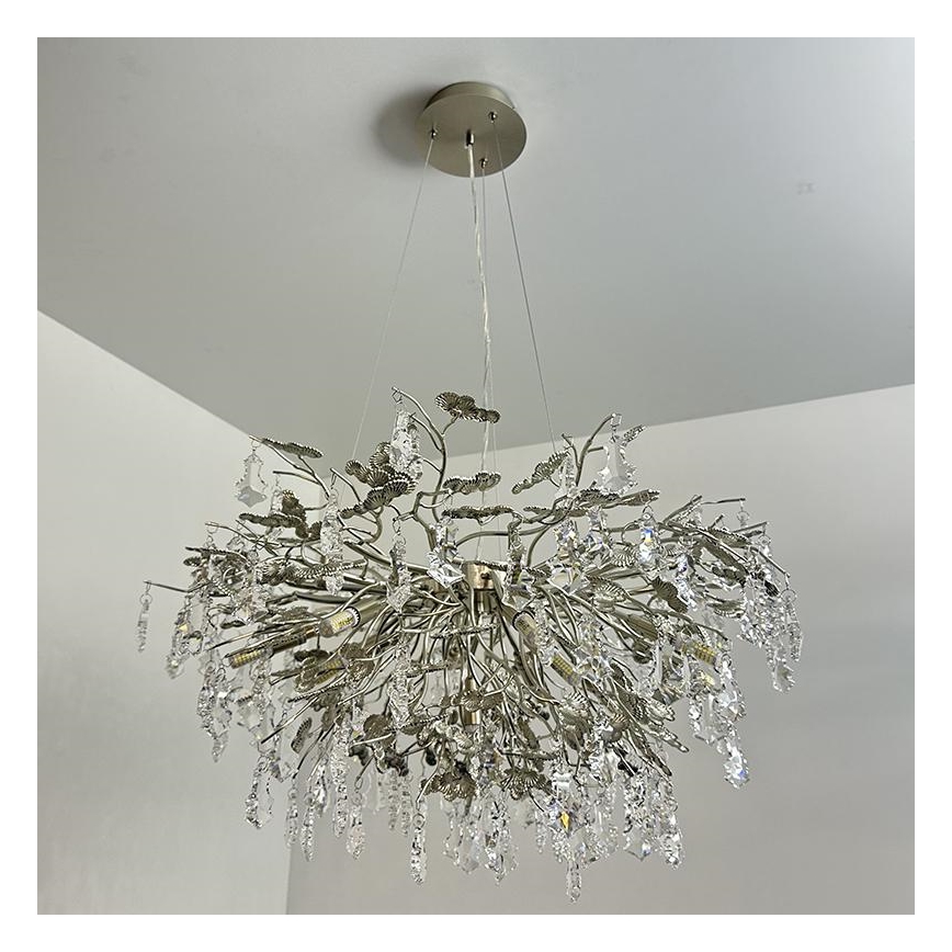 Crystal chandelier on a string 13xG9/40W/230V shiny chrome