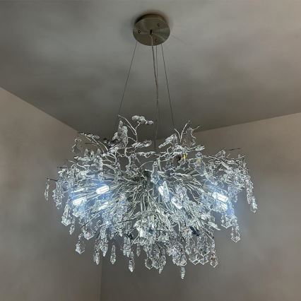 Crystal chandelier on a string 13xG9/40W/230V shiny chrome