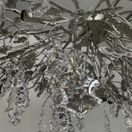Crystal chandelier on a string 13xG9/40W/230V shiny chrome