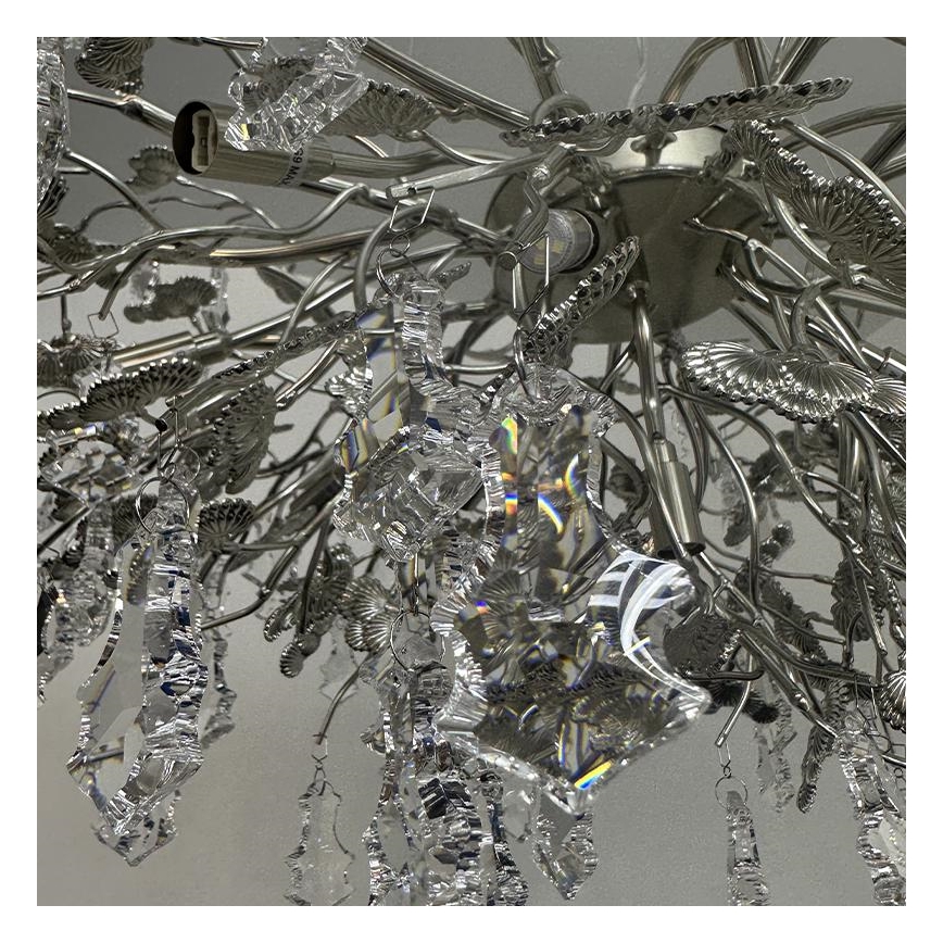 Crystal chandelier on a string 13xG9/40W/230V shiny chrome