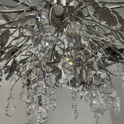 Crystal chandelier on a string 13xG9/40W/230V shiny chrome