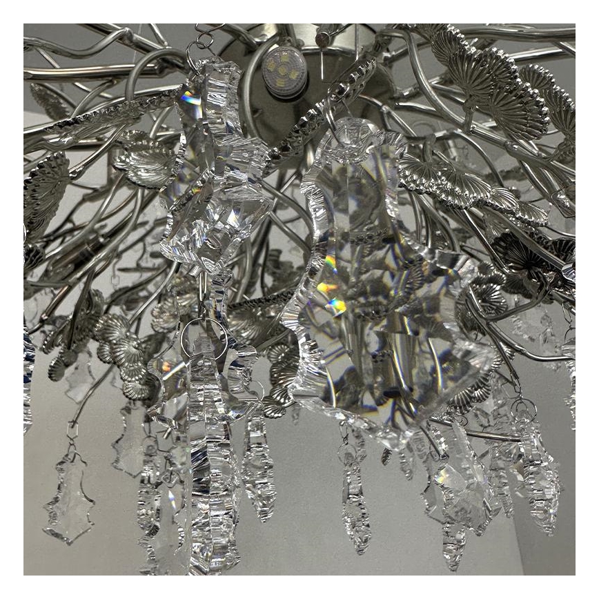 Crystal chandelier on a string 13xG9/40W/230V shiny chrome