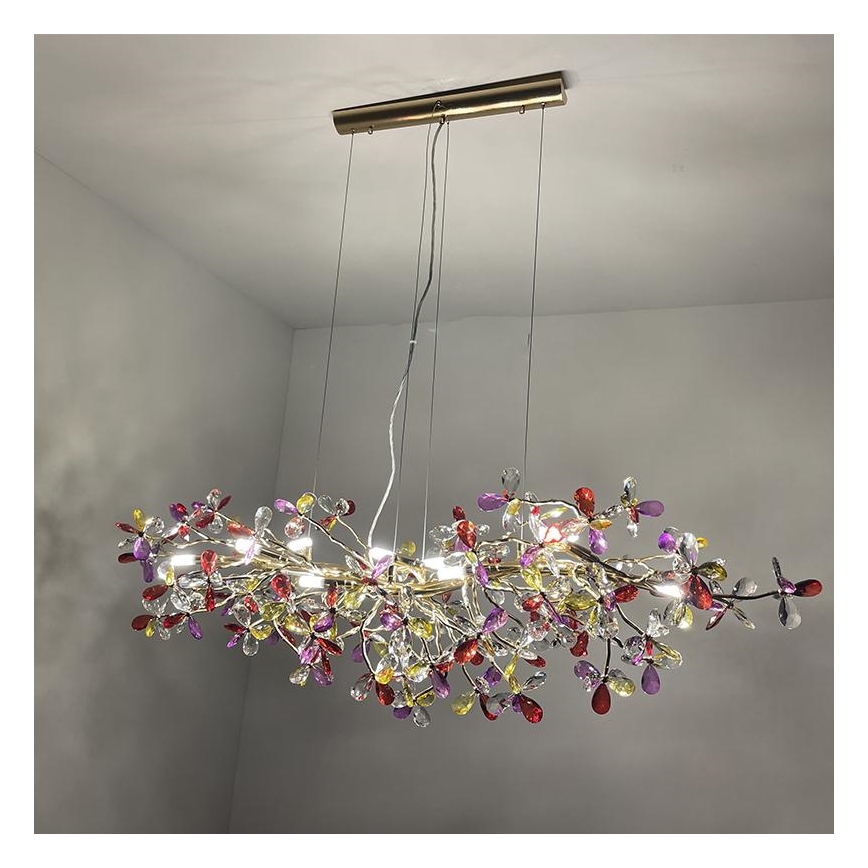 Crystal chandelier on a string 13xG9/40W/230V colorful