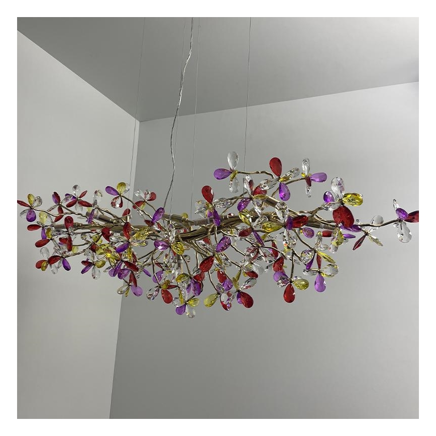 Crystal chandelier on a string 13xG9/40W/230V colorful
