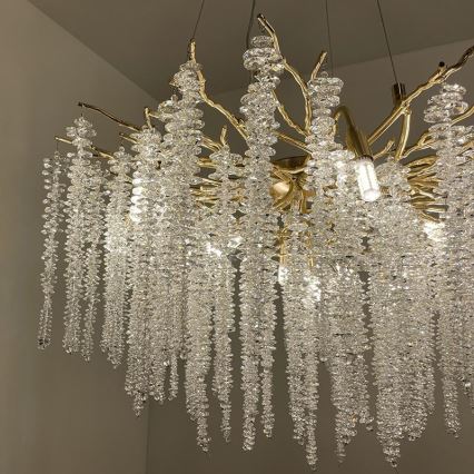 Crystal chandelier on a string 13xG9/40W/230V gold
