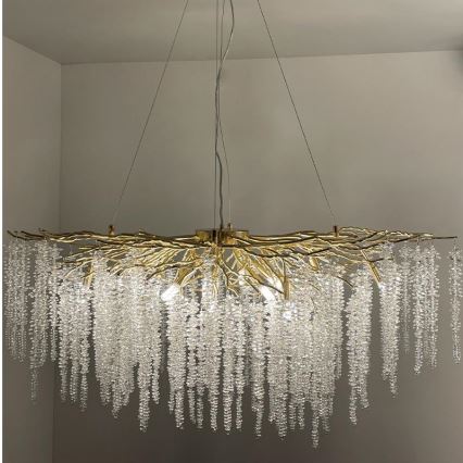 Crystal chandelier on a string 13xG9/40W/230V gold
