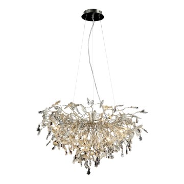 Crystal chandelier on a string 13xG9/40W/230V shiny chrome