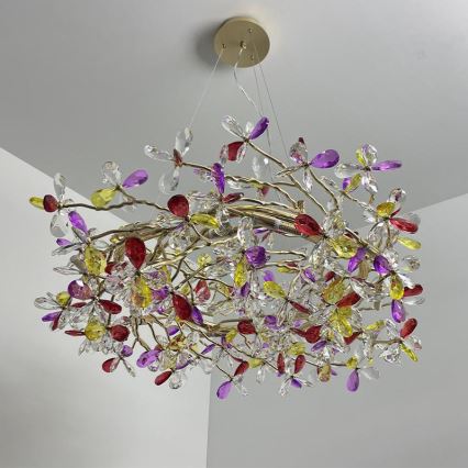 Crystal chandelier on a string 16xG9/40W/230V colorful