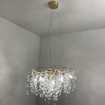 Crystal chandelier on a string 9xG9/40W/230V gold
