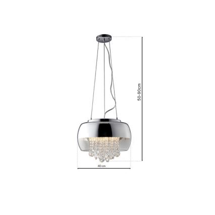 Crystal Chandelier on a String LUNA 1×E14/40W/230V