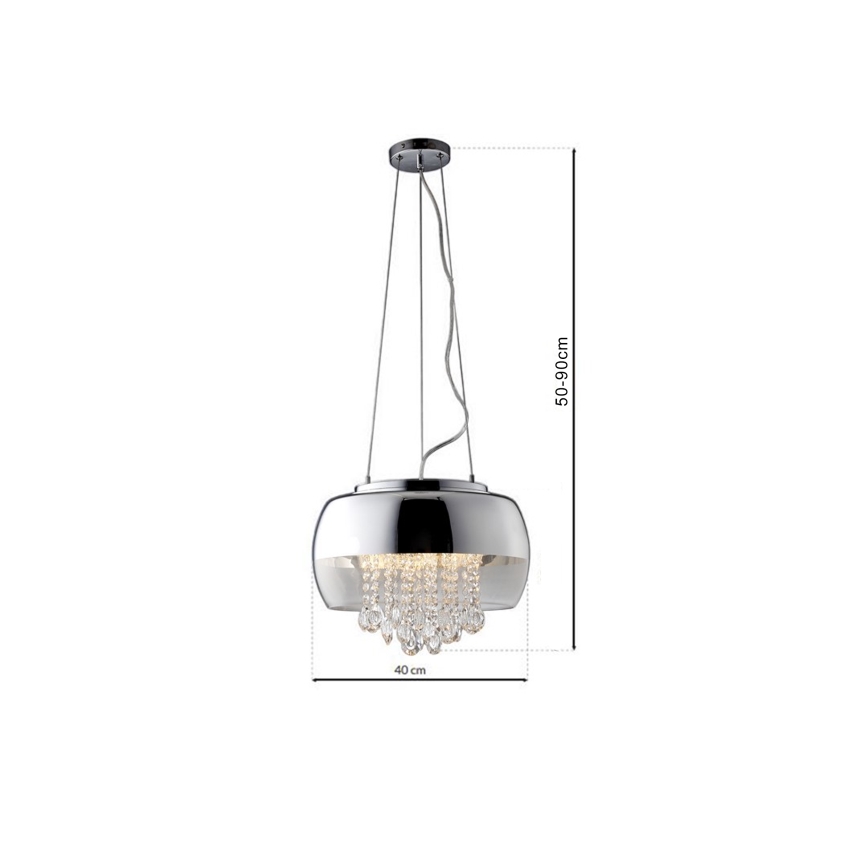 Crystal Chandelier on a String LUNA 1×E14/40W/230V