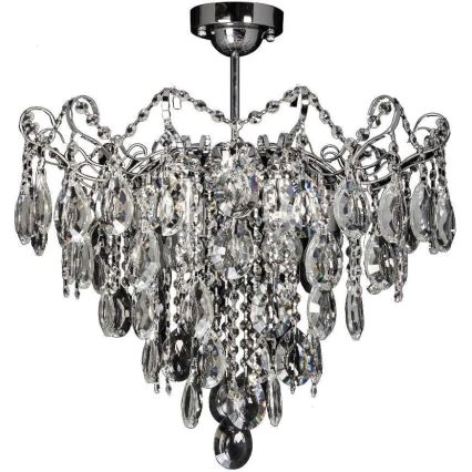 Crystal chandelier on rod 6xE27/60W/230V