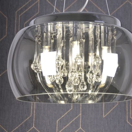 Crystal chandelier on string ROMEO 6xG9/8W/230V