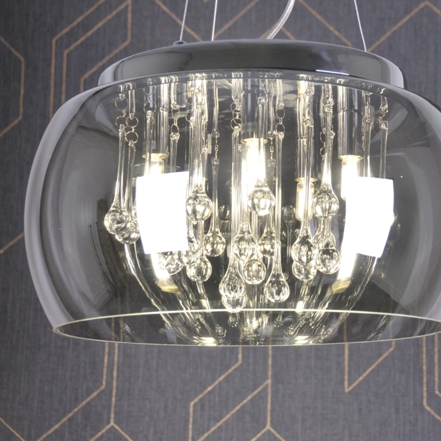 Crystal chandelier on string ROMEO 6xG9/8W/230V