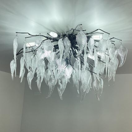 Crystal surface-mounted chandelier 10xG9/40W/230V black