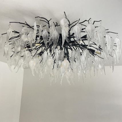 Crystal surface-mounted chandelier 12xG9/40W/230V black