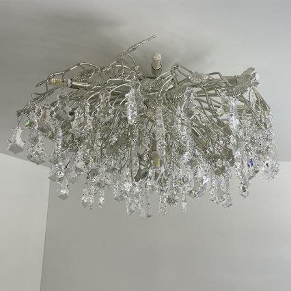 Crystal surface-mounted chandelier 12xG9/40W/230V shiny chrome