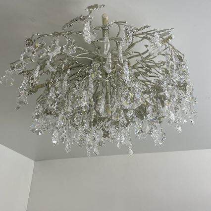 Crystal surface-mounted chandelier 12xG9/40W/230V shiny chrome