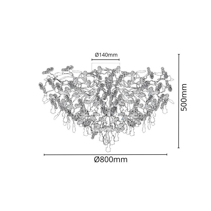 Crystal surface-mounted chandelier 12xG9/40W/230V shiny chrome