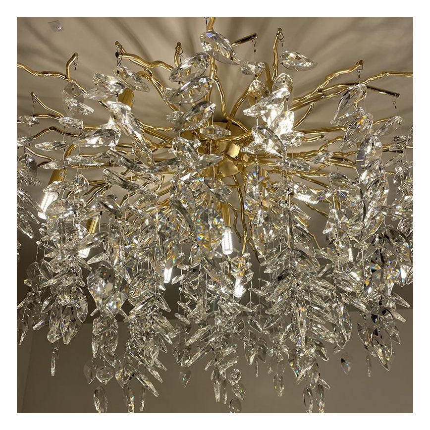 Crystal surface-mounted chandelier 12xG9/40W/230V gold
