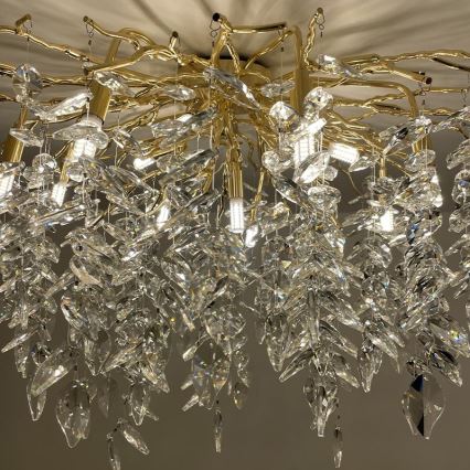 Crystal surface-mounted chandelier 12xG9/40W/230V gold