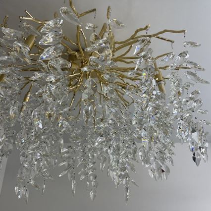 Crystal surface-mounted chandelier 12xG9/40W/230V gold