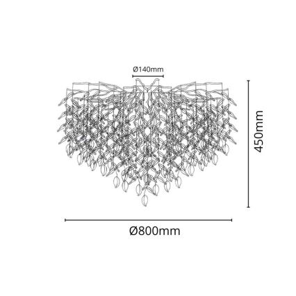 Crystal surface-mounted chandelier 12xG9/40W/230V gold