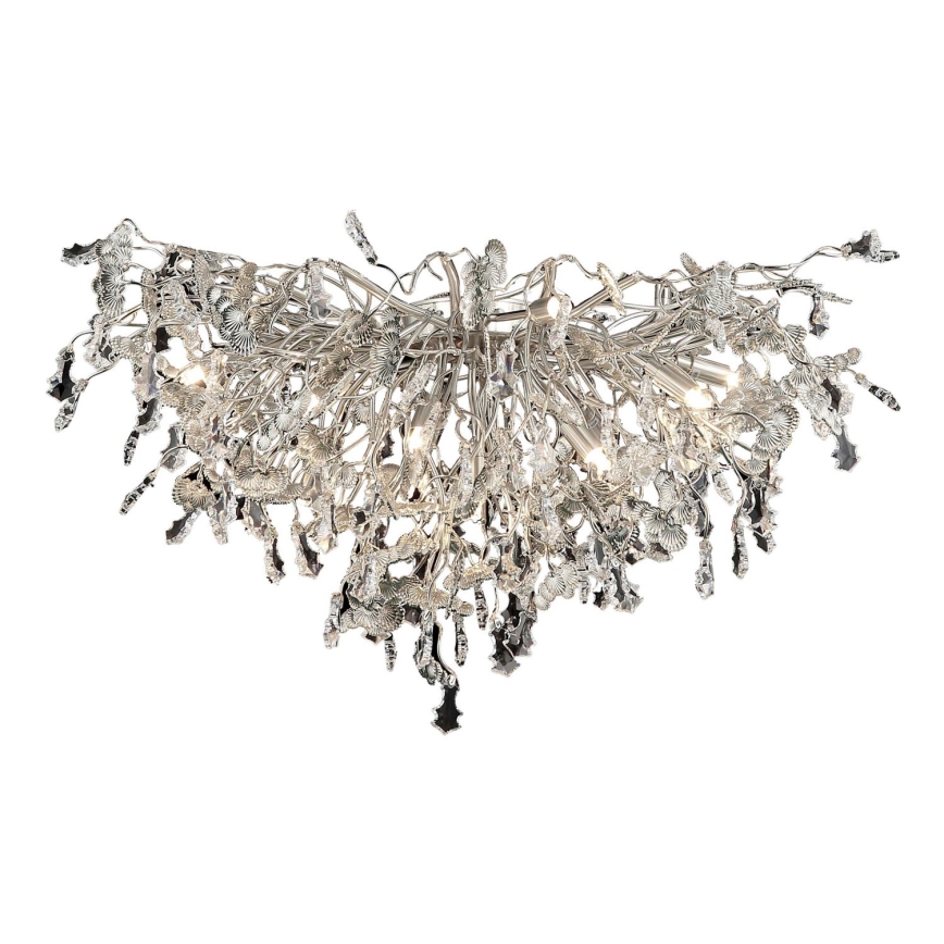 Crystal surface-mounted chandelier 12xG9/40W/230V shiny chrome