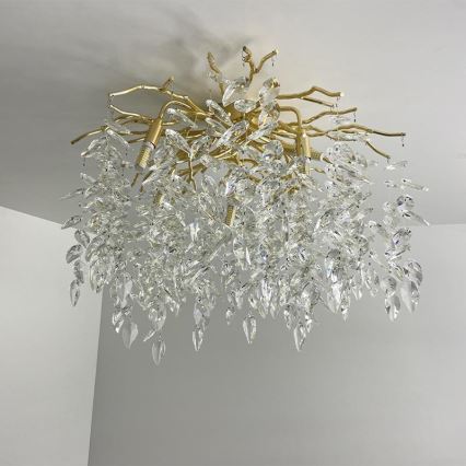 Crystal surface-mounted chandelier 9xG9/40W/230V gold