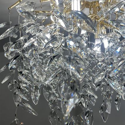 Crystal surface-mounted chandelier 9xG9/40W/230V gold