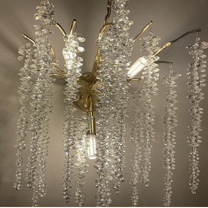 Crystal wall light 3xG9/40W/230V gold