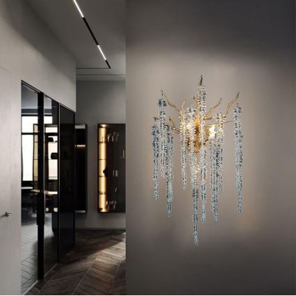 Crystal wall light 3xG9/40W/230V rose gold