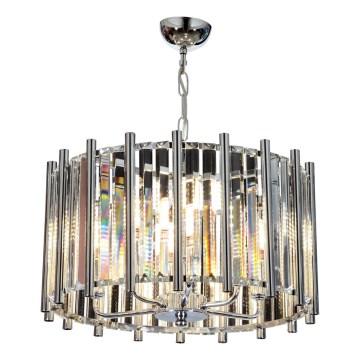 CRYSTALLINE Chain Chandelier 6xE14/40W/230V, Polished Chrome