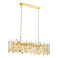 CRYSTALLINE chain-hung chandelier 13xE14/40W/230V, gold finish