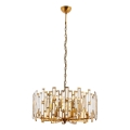 CRYSTALLINE chain-hung chandelier 6xE14/40W/230V, copper finish